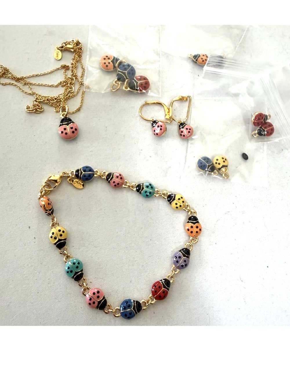 JOAN RIVERS LADYBUG Bracelet Earrings & Necklace